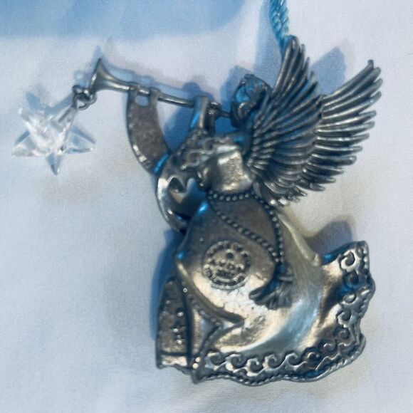 Christmas Ornaments Avon Partridge Pear Tree X2 2001 Noel Angel 2002 Pewter VTG - Picture 6 of 7